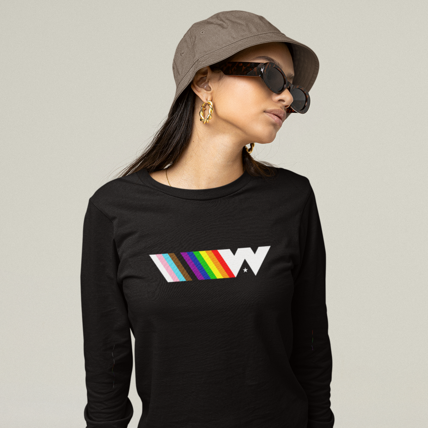 Warnock 'W' Stacked Pride Long Sleeve T-Shirt